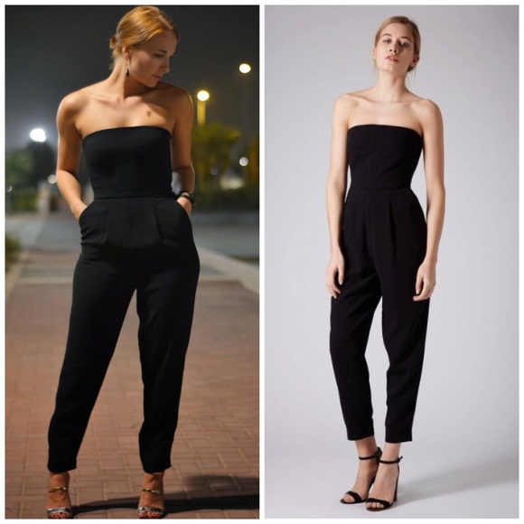 topshop strapless jumpsuit
